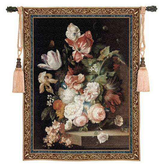Flowers Of Grace Floral Tapestry - Flowers In Vase Picture, 53in x 76in