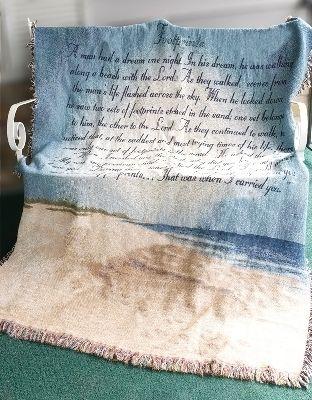 Footprints in the Sand Tapesty Throw, 51in x 68in Footprints in the Sand Tapesty Throw, 51in x 68in