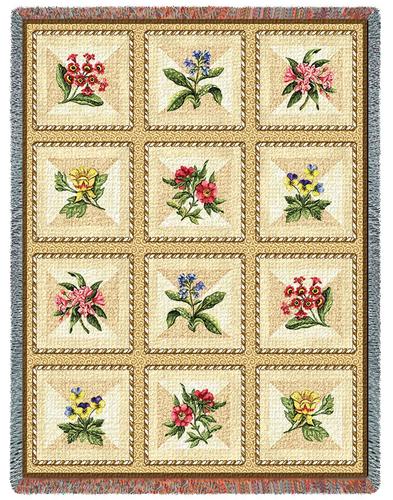 French Floral Tapestry Throw, 54in x 70in French Floral Tapestry Throw, 54in x 70in
