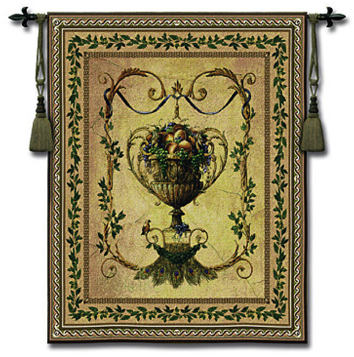 Frutti D'Estate Large Wool/Cotton Tapestry Wall Hanging - Fruits Picture, 53in x 69in
