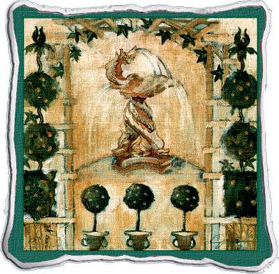 Garden Grace Abstract Tapestry Cushion - Classic Collage, 17in x 17in