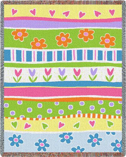 Garden Stripe Tapestry Throw, 53in x 70in