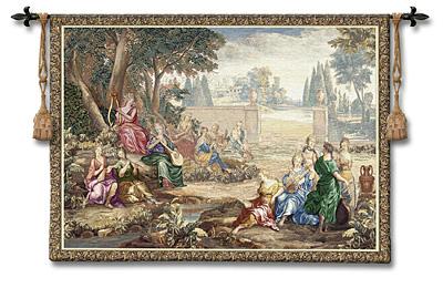 Harmony Renaissance Wall Tapestry - Classic Music Scene, 71in x 53in