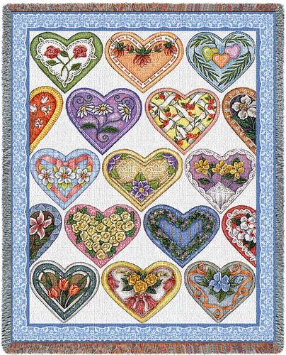 Hearts To You Tapestry Throw, 53in x 70in