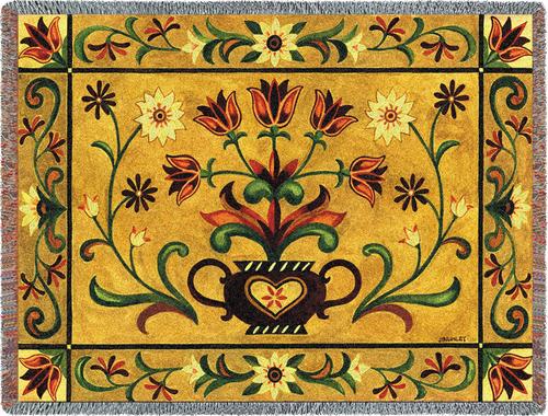 Heritage Floral Tapestry Throw, 54in x 70in Heritage Floral Tapestry Throw, 54in x 70in