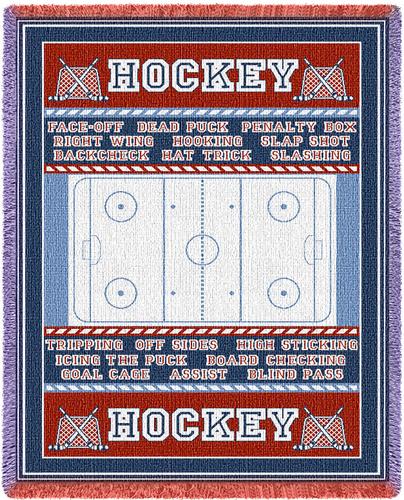 Hockey Field Tapestry Throw, 48in x 69in
