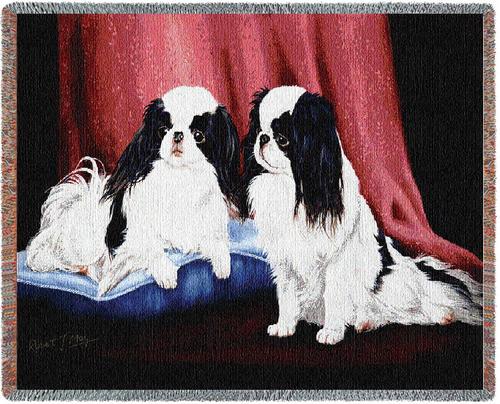 Japanese Chin Tapestry Throw, 70in x 54in