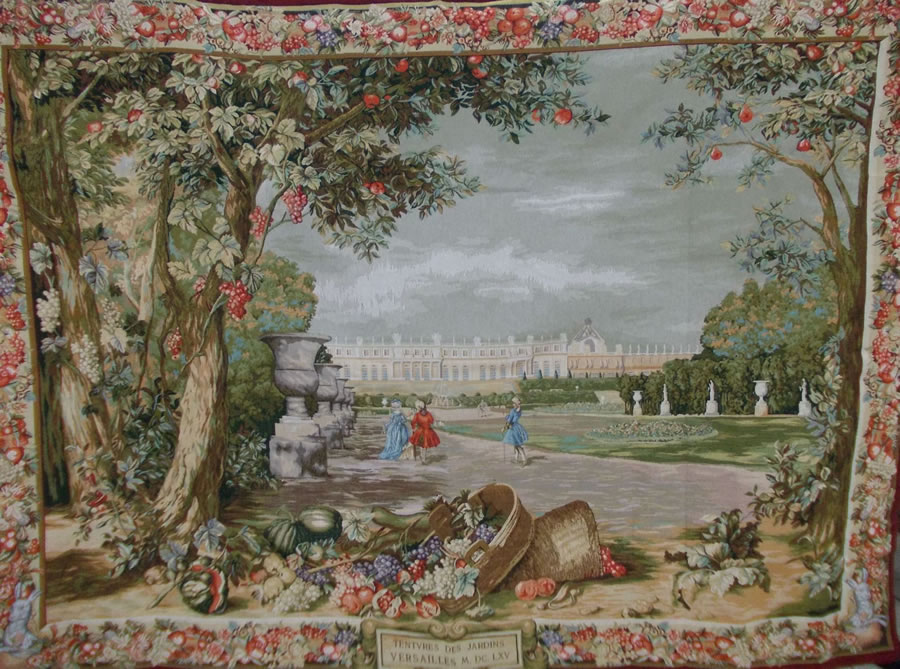 Tenture Murale Versailles Castle - Tapisserie Italienne 32x26 Pouces - Nouveau