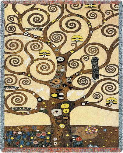 Klimt Tree of Life Tapestry Throw, 54in x 70in Klimt Tree of Life Tapestry Throw, 54in x 70in