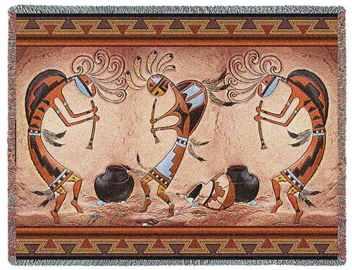 Southwest Pot Dance Tapestry Throw, 70in x 54in