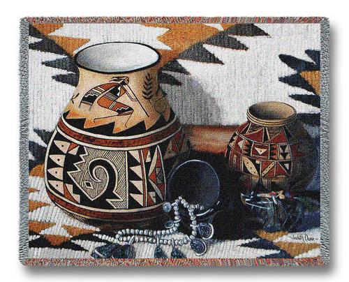 Southwest Pot Tapestry Throw, 70in x 54in