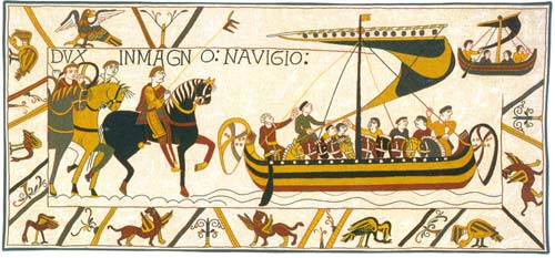 L'Embarquement Medieval Wall Tapestry - Bayeux Design, 17in X 40in L'Embarquement Medieval Wall Tapestry - Bayeux Design, 17in X 40in