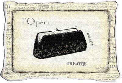 L'Opera Modern Tapestry Cushion - Fashion Design, 17in x 13in