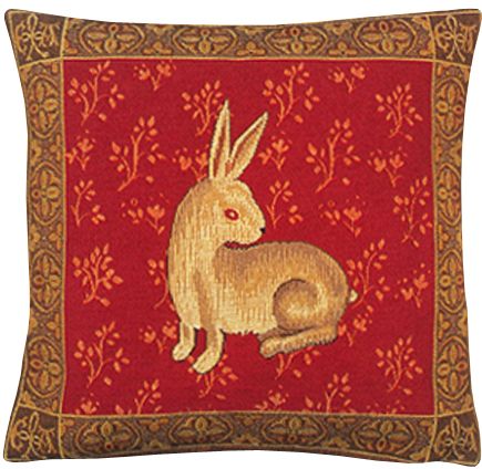 Lapin De Cluny Tapestry Cushion Cover - Cluny Home Decor Collection, 18in x 18in cushion cover