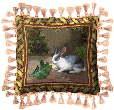 Lapin Lettuce Classic Tapestry Cushion - Animal Picture, 17in x 17in Lapin Lettuce Classic Tapestry Cushion - Animal Picture, 17in x 17in