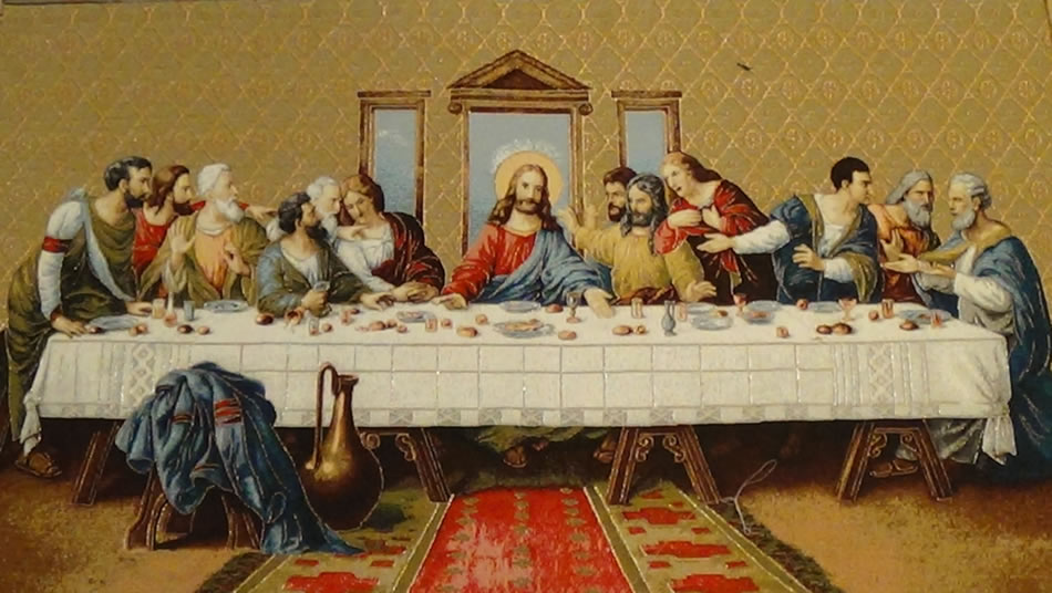 Last Supper V Tapestry Wall Hanging, H28in x W52in