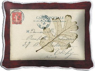 Leaf Envelopes I Abstract Tapestry Cushion - Botanical Design, 17in x 12in