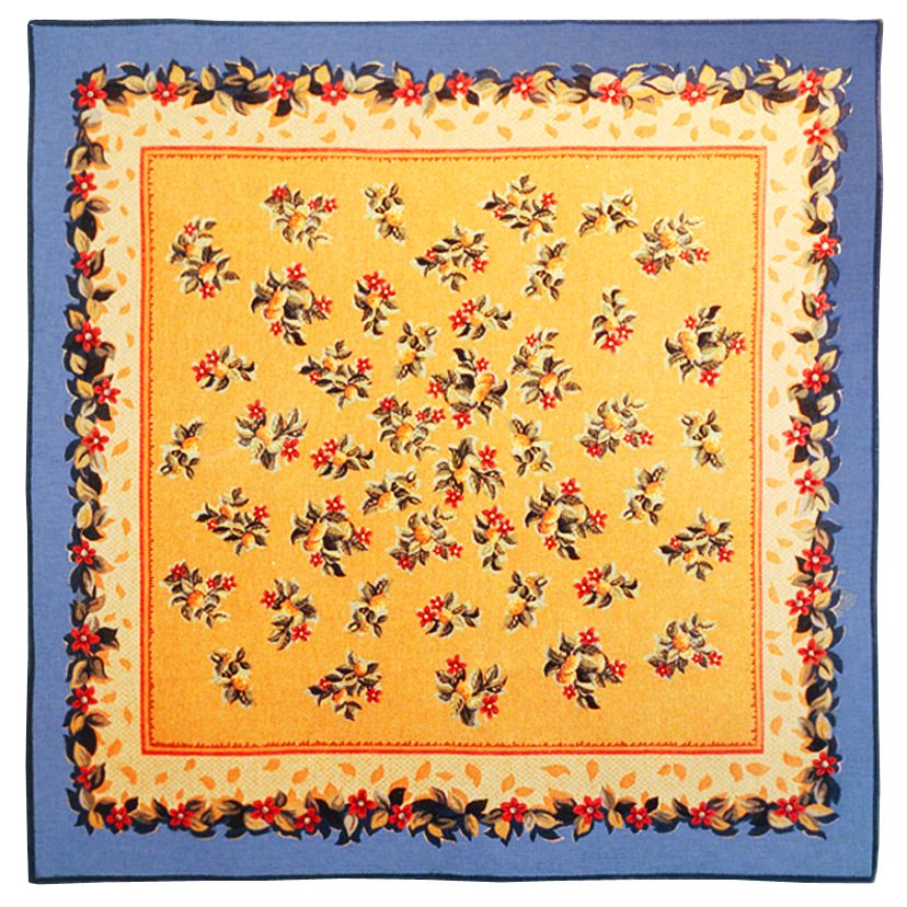 Lemon Abricot Tapestry Throw - European Home Decor Collection, 57in x 57in
