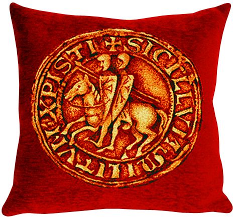 Les Templiers Tapestry Cushion Cover - European Home Decor Collection, 18in x 18in cushion cover