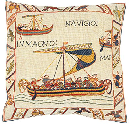 Les Vaisseaux Tapestry Cushion Cover - European Home Decor Collection, 18in x 18in cushion cover