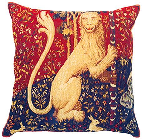 Cluny's Lion Tapestry Cushion Cover - European Home Decor Collection, 18in x 18in cushion cover