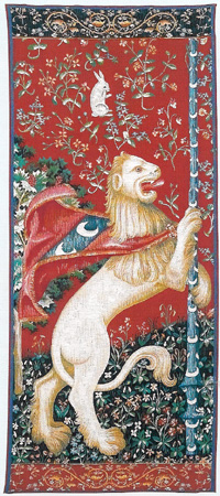 LION PORTIERE TAPESTRY WALL HANGING