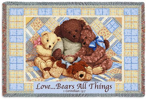 Love Bears Tapestry Throw, 53in x 34in Love Bears Tapestry Throw, 53in x 34in