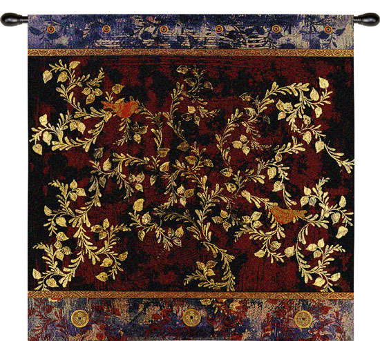 Love Birds Oriental Tapestry Wall Hanging - Ethnic Motifs, 35in X 35in