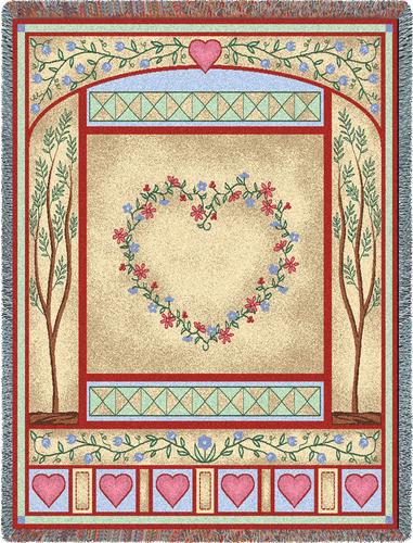 Love Quilt Pastel Tapestry Throw, 54in x 70in