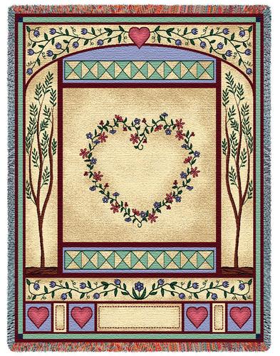 Love Quilt Tapestry Throw, 53in x 70in Love Quilt Tapestry Throw, 53in x 70in