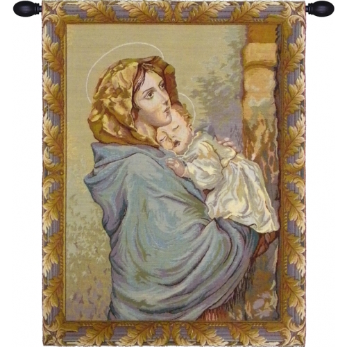 Religious Wall Tapestry Madonna With The Child By Ferruzzi, 18in X 22in no border