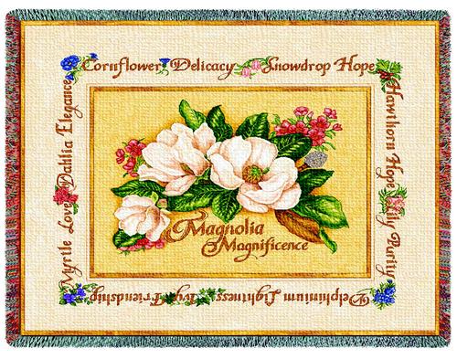 Magnolia Magnificence Tapestry Throw, 53in x 70in