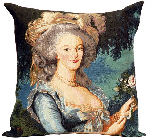 Marie Antoinette Tapestry Cushion Cover - Classic Home Decor Collection, 18in x 18in cushion cover