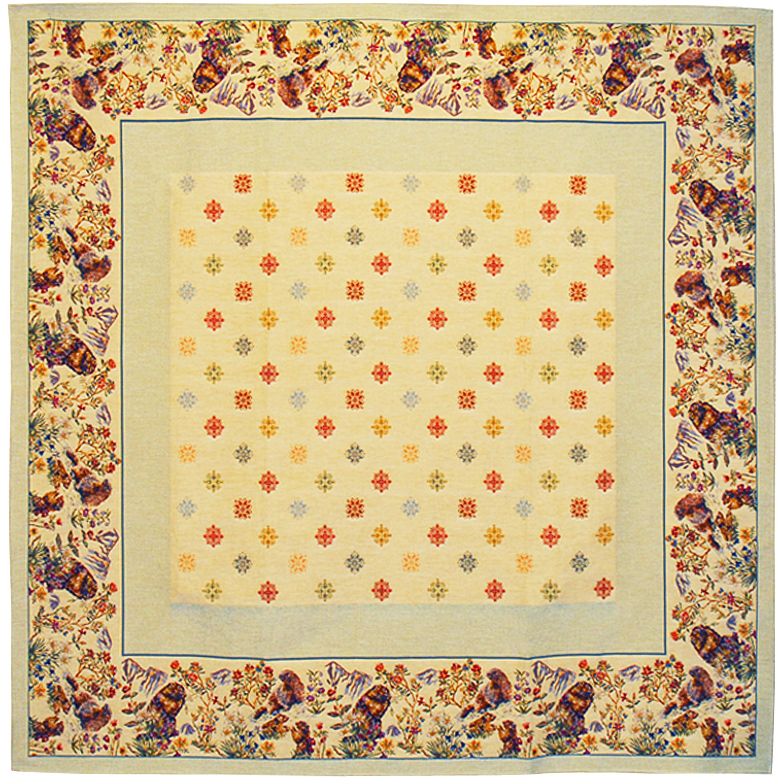 Marmottes Tapestry Throw - European Home Decor Collection, 57in x 57in