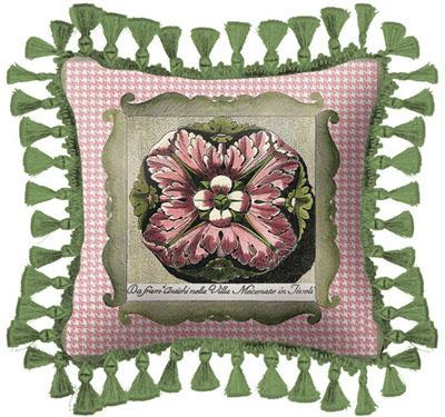 Medallion I Modern Tapestry Cushion - Botanical Design, 27in x 27in
