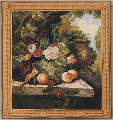 Monkey In Still Life I Tapestry Wall Hanging, 39in x 57in