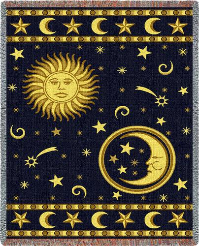 Moon and Stars Tapestry Throw, 54in x 70in Moon and Stars Tapestry Throw, 54in x 70in