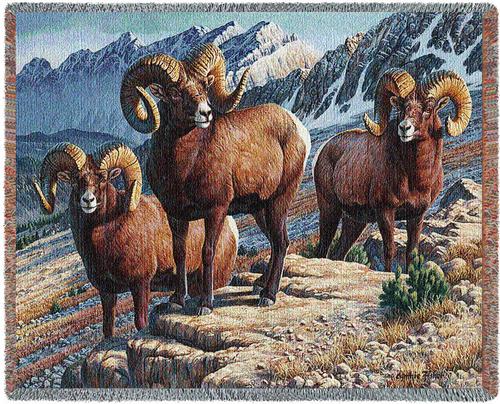 Mountain Monarchs Tapestry Throw, 70in x 53in Mountain Monarchs Tapestry Throw, 70in x 53in
