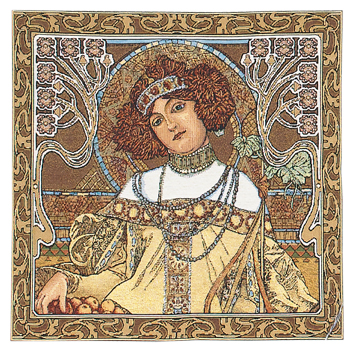 Mucha Autumn Cushion Cover, 18in x 18in Mucha Autumn Cushion Cover, 18in x 18in