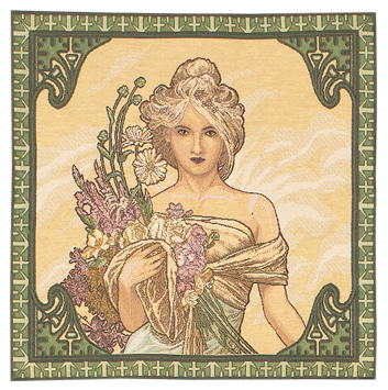 Mucha Spring Cushion Cover, 18in x 18in Mucha Spring Cushion Cover, 18in x 18in