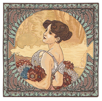 Mucha Summer Cushion Cover, 18in x 18in Mucha Summer Cushion Cover, 18in x 18in