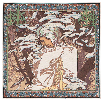 Mucha Winter Cushion Cover, 18in x 18in