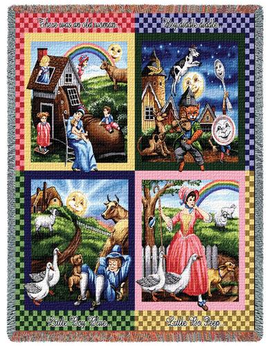Nursery Rhymes Tapestry Throw, 54in x 60in