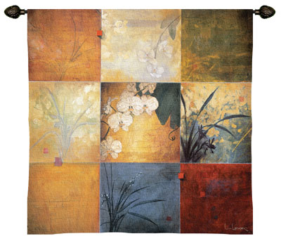 Orchid Nine Patch Modern Tapestry Fine Art Picture, 35in x 35in