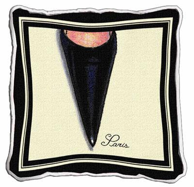 Paris Stiletto Contemporary Tapestry Cushion - Fashion Design, 17in x 17in