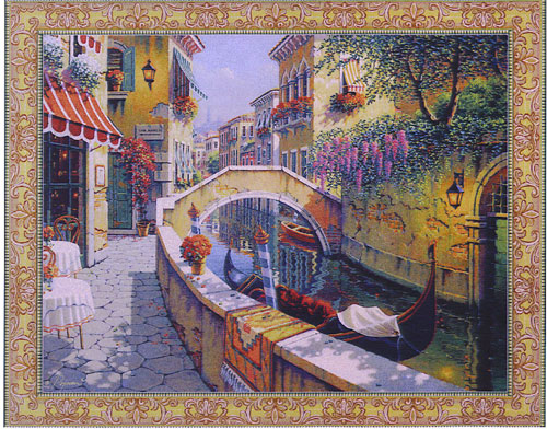 Passage to San Marco City Picture Tapestry Wall Hanging, 38in x 48in