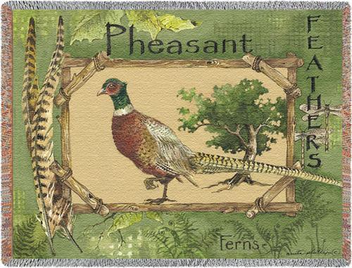 Pheasant Feathers Tapestry Throw, 53in x 70in Pheasant Feathers Tapestry Throw, 53in x 70in