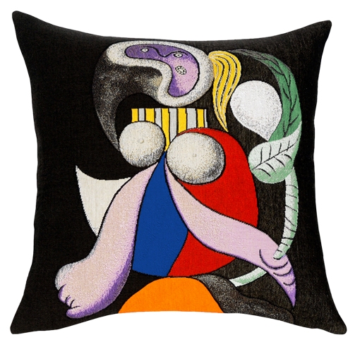 Picasso's Femme A La Fleur Tapestry Cushion Cover - European Home Decor Collection, 18in x 18in cushion cover