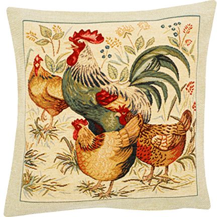 Picoti Tapestry Cushion Cover - Cock Picture, 18in x 18in cushion cover