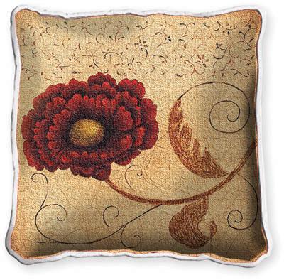 Pincushion Fresco Floral Tapestry Cushion - Botanical Design, 17in x 17in